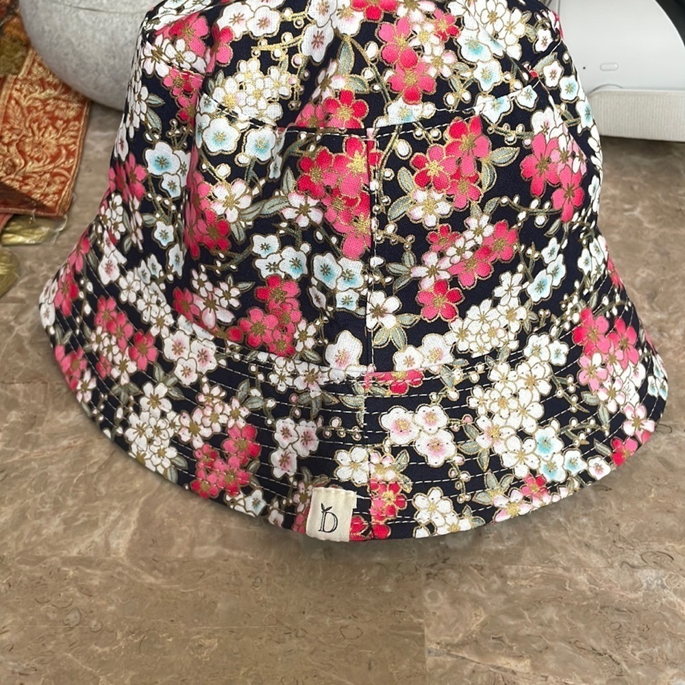 Bucket hat reversible flora gold foil